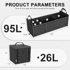 Bold Color Block Trunk Organizer | 95L, 35"x13.8"x11.8" | Dedicated Shoe Storage & 26L Ice Pack | Foldable for SUV/Car/Jeep | Stylish Gift & Essential Car Accessories for Drivers - Black-X212