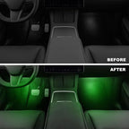 4 Pcs Interior LED Lights Bulbs Kit Compatible with Tesla Model 3, Y, X, S, Super Bright Replacement Light Bulbs for Footwell, Door Puddle, Trunk, Frunk - for Tesla Accessories (Green)