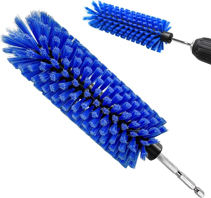 Drill Brush for Car Wheel, Highly Dense Wheel Rim Cleaning Brush with 1/4" Drill Shank, Durable Power Scrubber Brush Attachment for Auto Detailing Engines Exhaust Rims