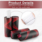 SINGARO Car Tissue Holder, 4 Pack Car Cup Holder Facial Tissues with Travel Tissue Bag, Quick and Convenient Flower Combination Car Tissue Box(4 Canisters/200 Tissues) Black - Red