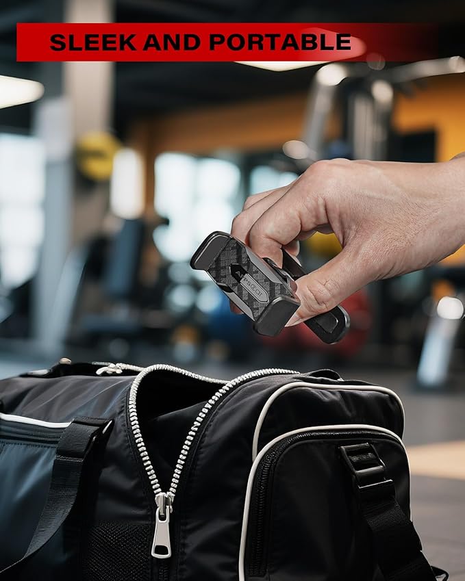 APPS2Car Magnetic Phone Holder for Gym, Alloy Base and Joint for Strong Hold, 360° Adjustable, Compatible with 4.7-6.5 Inch iPhone & Android Phones, Secure Workout Equipment Accessory for Men Women