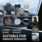Car Interior Foam Cleaner - Powerful Waterless Carpet Upholstery & Seat Stain Remover for Leather, Fabric, Vinyl - Auto Detailing Spray with Brush Safe for All Cars - 5oz / 150ml