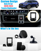 Car Phone Holder, Air Vent Navigation Mount, for Toyota Highlander/Hybird 2020-2025, Magnetic Custom Cradles Stand for iPhone, Samsung, HTC and All Smartphone (NOT for Platinum/Grand)