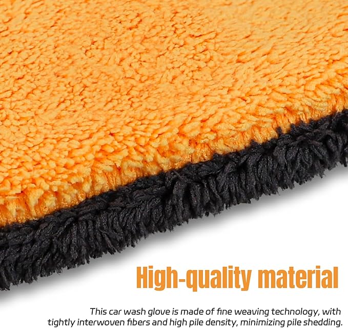 wuyaoyao 2PCS Car Wash Mitts, Soft Coral Fleece Cleaning Glove for Cars Washing, Scratch-Free & Lint-Free, Reusable Microfiber Wash Mitts, Automotive Cleaning Supplies, Car Accessories (Thumb Glove)