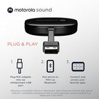 Motorola Sound MA1, the Only Google Authorized Wireless Android Auto Car Adapter, Smartphone to Screen Wireless Bridge Car Accessories, USB Type-A