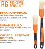 Suds Lab Detailing Brush with Rubberized Bristles, Car Detailing Wheel Brush Rim Cleaner 2 Pack