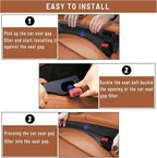 Car Seat Gap Filler Set of 2, Premium Interior Car Accessories, Multifunctional Car Storage Solution with Non-Slip Design, Fits Most Vehicles (Blacker)