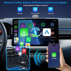 2025 Upgrade Mini CarPlay Wireless Adapter Support Apple CarPlay & Android Auto,Convert Wired to Wireless CarPlay Adapter,Stable Control & No Delay,2 in 1 Wireless Android auto Box for Cars from 2016