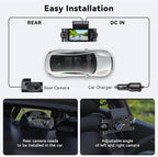 4K 360° Dash Cam for Cars, 4 Channel Front Rear Inside with 128GB Card, Super Night Vision, Fastest 5.8GHz WiFi GPS, Voice Control, 24/7 Parking Mode, Loop Recording Ideal for Uber & Lyft