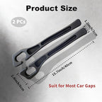 Car Seat Gap Filler 2-Pack, Universal Anti-Drop Organizer Strip with Storage Slot, Car Organizer Between Seat & Console for Cars, SUVs, Trucks (Black)