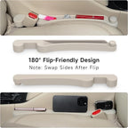 Givifive Car Seat Gap Filler Set of 2, Soft Foam Multifunctional Seat Side Gap Filler with Organizer & Hook Function, 3in1 Gap Stopper Universal Fit Car SUV Truck Fill The Gap Between Seat & Console