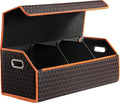 Fyzeoty Car Organizers and Storage - Trunk Organizer for Suv Car,Car Trunk Leather Storage Box,Extra Large,Magnetic Lid,Collapsible and Adjustable