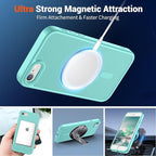 SUPFINE Magnetic for iPhone SE Case 2022 (3rd)/2020 (2nd), iPhone 8 Case (Compatible with MagSafe) (Military Grade Drop Protection) Slim Translucent Matte Phone Case,Blue Green