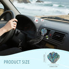 ORIESSE Seashell Car Decor,Coastal Car Air Freshener,Iridescent Abalone Seashell Air Vent Clips,Ocean Themed Car Interior Dashboard Accessories,Girly Refillable Diffuser
