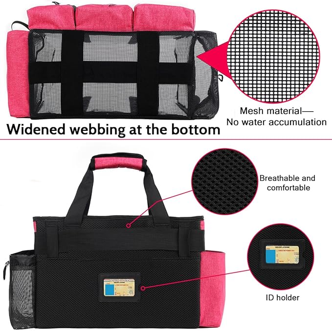 Large Cleaning Caddy Bag Built-in Sturdy Support Board, Cleaning Organizer with Detachable Divider, Cleaning Supply Tote with Adjustable Shoulder Strap&Waist Belt for Cleaners & Housekeeper