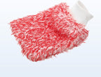 HARFINGTON Microfiber Car Wash Mitts 10" x 8" Scratch Free Wash Gloves Absorbent Double Sided Plush Cleaning Drying Mitts for Car Washing Home Clean Red White