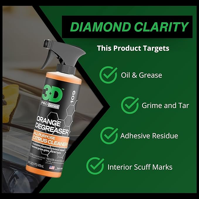 3D Orange Degreaser + Pink Car Soap – Complete Car Wash & Degreasing Kit with Citrus Cleaner & pH-Balanced Soap