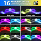 Starlight Headliner Kit,Twinkle + Music Sync Dual Color Fiber Optic Star Ceiling Lights with APP Remote Control, RGBW Star Lights for Car/Home Ceiling Decor, 1200pcs 9.8ft