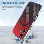 Guppy Compatible with iPhone 17 Magnetic Case, with Full Camera Lens Protector [Compatible with MagSafe] Scratch Resistant Gradient Glass Back Cover Phone Case-Red