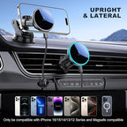 MOKPR Only for iPhone Magsafe Car Mount Charger, Magnetic Phone Holder for Your Car Charger Dash Windshield Vent Magnetic Wireless Car Charger Mount for iPhone 17 16 15 14 13 12