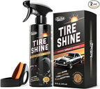 toretark Ceramic Tire Shine Spray — High-Gloss Wet Look Tire Coating with Ultra-Dense Nylon Brush Applicator, UV Protection, Long-Lasting Shine for Car Truck RV Motorcycle16 Fl Oz (2 Pack)