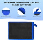 2 PCS Clay Mitt, Fine Grade Microfiber Claying Bar Glove Car Detailing Towels, Scratch-Free Cleaning & Polishing Clay Eraser Mitts for Vehicle Surface, Car Accessories (Blue)