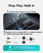 OTTOCAST 2025 Wireless CarPlay & Android Auto Adapter,Android 13 Magic CarPlay Box for Netflix/YouTube/TikTok +,FOTA Update,Split Screen,Plug & Play,Auto Bluetooth Connection,App Download,E2