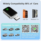 Wireless CarPlay Adapter for Apple & Android Auto, Convert Wired to Wireless,Plug & Play Auto-Connect, No Delay, BT 5.4, 2.4G/5G WiFi