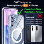 OWKEY for Samsung Galaxy A15 5G Phone Case with Screen Protector & Stand, Magnetic Case for Magsafe Military-Grade Protection Shockproof Matte Cover for Samsung Galaxy A15 5G (Clear)