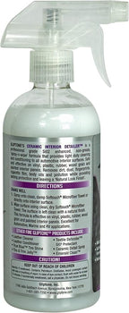 Gliptone Ceramic Interior Detailer 16 oz, Professional SiO2 Enhanced Cleaner and Protectant, Spray and Wipe Formula for Vinyl, Plastic, Rubber, Wood Grain, and Painted Panels