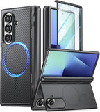 Poetic Revolution Flex Case for Galaxy Z Fold 7, [Hidden Foldable Kickstand][Hinge Protection][MagSafe Compatible], Full Body Shockproof Galaxy Z Fold 7 Cover with Built-in-Screen Protector, Black
