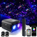 AMKI Dual Color 20W Twinkle Starlight Headliner Kit 800pcs*0.03in 13.1ft Cables+ RGB Meteor Shooting Star Fiber Optic Light Sound Activated APP/Remote Control for Car Roof Home Ceiling