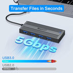 SmartQ 4-Port USB 3.0 Hub, High-Speed Data Hub, USB Port Expander for Laptop, PC, iMac, Surface Pro, XPS, Flash Drives, Mobile HDD, and More (Slim USB 3.0 Hub - 0.5 ft)
