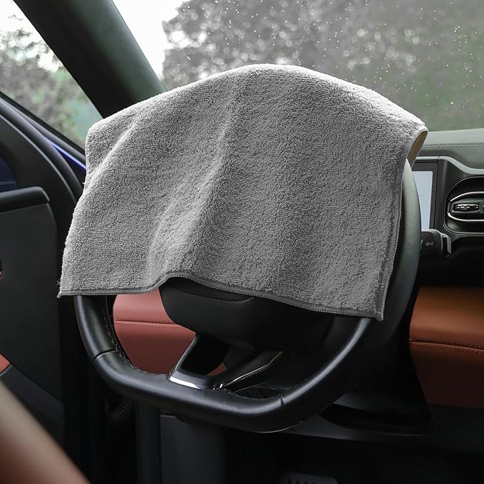 Microfiber Towels Cleaning Car Interior & Exterior,Microfiber Cloths Highly Absorbent,Car Wash Rags Lint Free and Reusable,Fits House,Kitchen,Bathroom,Office,16"x16"|Grey 6-Pack