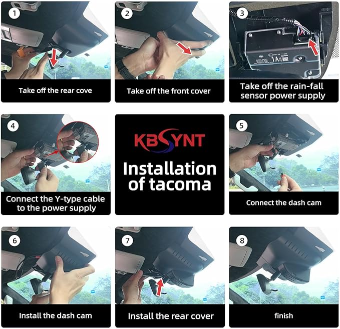 Front 4K Dash Cam for Toyota Tacoma 2024-2026 SR SR5 TRD Sport Pre-Runner Off Road Limited & Tacoma Hybrid,OEM Look,WiFi & APP,Loop Recording,G-Sensor,Plug&Play,64GB