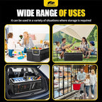 MIKKUPPA Car Trunk Organizer - 65L Collapsible Trunk Organizer with Lid, Sturdy Car Storage for SUV Auto Truck Van with Adjustable Straps and Non Slip Bottom
