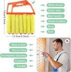 Blind Cleaning Brush, 2 PCS Venetian Blind Cleaner Brush, Shutter Brush, Microfiber Duster Tool for Window Blinds,Air Vents, Keyboard, Car AC, Washable Reusable Gap Cleaning Brushes (Orange)