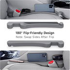 Givifive Car Seat Gap Filler Set of 2, 3IN1 Seat Side Gap Filler Plug with Storage Slot & Hook Function, Soft Foam Universal Fit Car SUV Truck Fill Gap Between Seats Console Organizer（Narrow Gray）