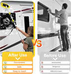 LAANPOLE 12FT Car Wash Brush with Long Handle, Car Cleaning Brush with 12 Inch Soft Bristle and Soap Dispenser, Solar Panels Cleaner with Telescoping Pole for RV, Truck, Boat, House Siding, Yellow