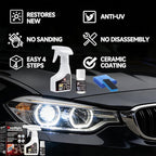 Headlight Restoration Kit, Headlight Cleaner: Erase Yellowing & Oxidation Restores Clarity with Long-Lasting UV Shield Headlight Cleaner and Restorer kit, Advanced Car Headlight Restoration Kit