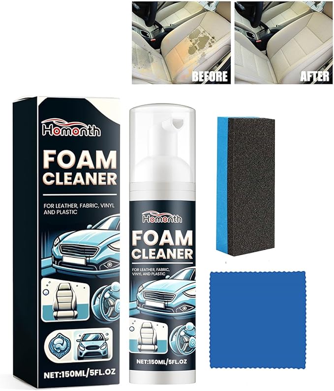 5 OZ (150 ml) Car Multi-Purpose Foam Cleaner, Interior Cleaner, Car Interior Ceiling Leather Seat Power Foam Cleaning