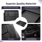 LUWU Lower Console Organizer Compatible with 2023 2024 2025 Toyota bZ4X & 2023 2024 2025 Subaru Solterra Accessories Armrest Console Secondary Storage Box Insert Tray Silicon Material Black