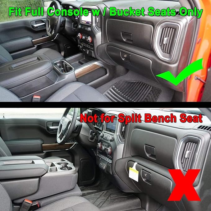 JKCOVER Full Size Center Console Organizer Tray Compatible with (2019-2022) Chevy Silverado/GMC Sierra 1500 and (2020-2023) Silverado/Sierra 2500HD/3500HD Accessories(Full Console w/Bucket Seats ONLY)