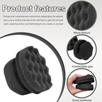 Wevdn 2PCS Tire Shine Applicator, Durable & Reusable Hex Grip Tire Dressing Sponge Foam Detailing Pad, Washable Round Shape Wheel Tire Shine Car Cleaning Sponge, Car Accessories (Black-Small)