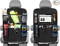 2PCS Car Backseat Organizer, Oxford Car Back Seat Protecter Kick Mat with Touch Screen Tablet Holder, Waterproof Automotive Seatback Storage Bag with Multi Functional Pockets (Large Pocket)