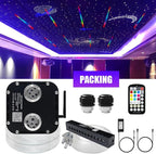 AZIMOM Updated Dual Color 50W Twinkle Fiber Optic Starlight Kits 1800pcs 0.03in 16.4ft Strands, RGB Meteor Shooting Star, Sound Activated APP/Remote Control Theater Ceiling Home Lobby Roof Decor