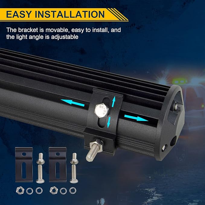 AUXTINGS 18 inch 252W LED Light Bar Triple Row Spot Flood Combo Beam Off Road Lights Waterproof Work Light with Wiring Harness for Jeep Trucks SUV ATV UTV Boat Lights, 12V 24V