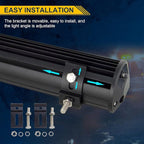 AUXTINGS 18 inch 252W LED Light Bar Triple Row Spot Flood Combo Beam Off Road Lights Waterproof Work Light with Wiring Harness for Jeep Trucks SUV ATV UTV Boat Lights, 12V 24V