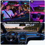 DIBMS Acrylic Car Interior LED Neon Strip Lights, USB Powered with APP Remote Control RGB Music Sync DIY Mode Ambient Lighting Kit for Vehicle Center Console Dashboard Decor