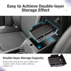 LUWU Center Console Organizer Compatible with Jeep Compass 2021-2026/Dodge Hornet 2023-2026 Accessories Armrest Console Storage Box Insert Tray ABS Material Coin Container Red